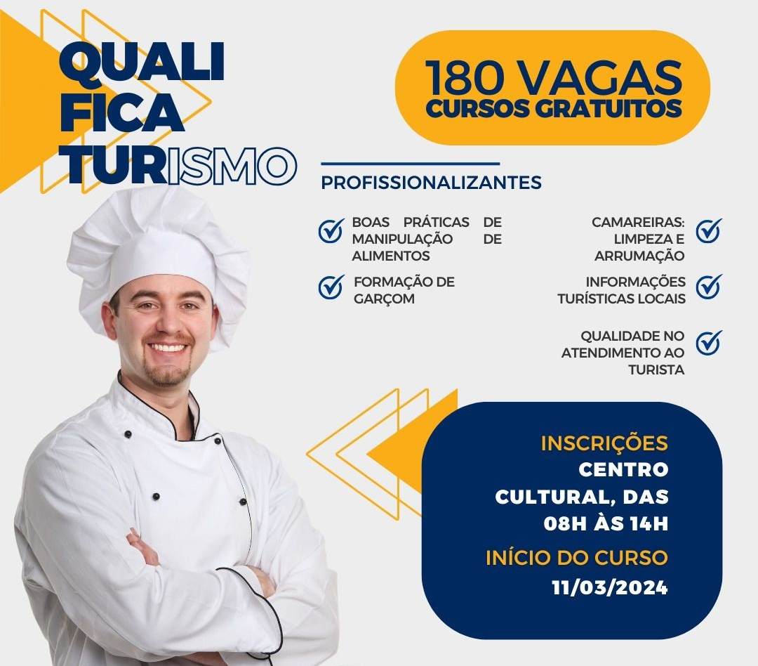 Blog do Carlos Eugênio Qualifica Tur oferece 180 Vagas em Cursos